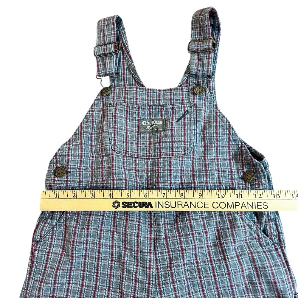 Vintage‎ OshKosh B’gosh Vestbak Plaid Overalls – 18–24M (Est.) - Picture 5 of 9